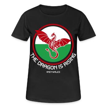 The Dragon Is Rising, Indy Wales - Women's Breathable T-Shirt - black - Front - AI Model Female 172 light (172cm)