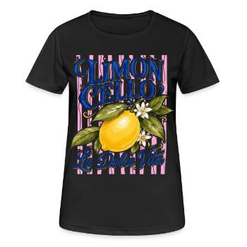 Limoncello La Dolce Vita Citron Italie Vintage - T-shirt respirant Femme - noir - Devant - AI Model Female 172 light (172cm)