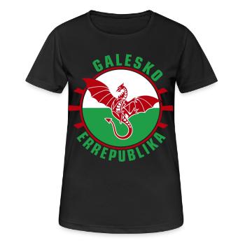 Galesko Errepublika – Walisische Republik - Frauen T-Shirt atmungsaktiv - Schwarz - Vorne - AI Model Female 172 light (172cm)