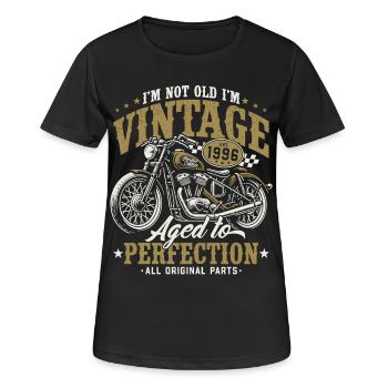 1996 Jahrgang Vintage Motorrad Geburtstag Geschenk - Frauen T-Shirt atmungsaktiv - Schwarz - Vorne - AI Model Female 172 light (172cm)