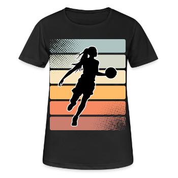 Basketball Basketball Basketball Femme - T-shirt respirant Femme - noir - Devant - AI Model Female 172 light (172cm)
