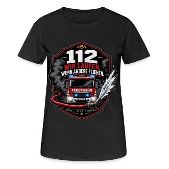 Feuerwehr - Frauen T-Shirt atmungsaktiv - Schwarz - Vorne - AI Model Female 172 light (172cm)