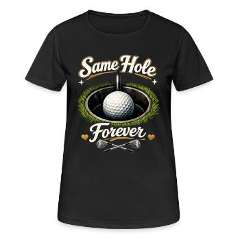 Golf de la chemise de la fête de garçon - Même trou pour toujours Bräutigam - T-shirt respirant Femme - noir - Devant - AI Model Female 172 light (172cm)