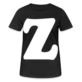 Impression en grand style Z | Lettre Z | Z Logo - T-shirt respirant Femme - noir - Devant - AI Model Female 172 light (172cm)