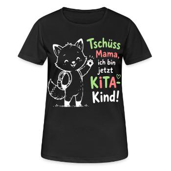 Kita Abschied Fox Illustration - Frauen T-Shirt atmungsaktiv - Schwarz - Vorne - AI Model Female 172 light (172cm)