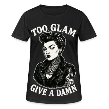 Pin-Up Girl : Trop glamour pour se soucier d’un motard - T-shirt respirant Femme - noir - Devant - AI Model Female 172 light (172cm)