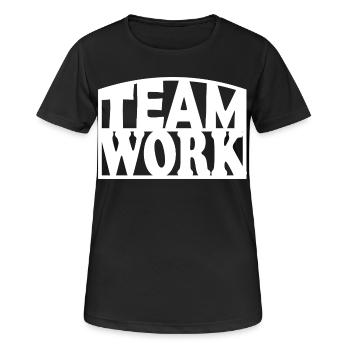 Teamwork Bold Stencil - Frauen T-Shirt atmungsaktiv - Schwarz - Vorne - AI Model Female 172 light (172cm)