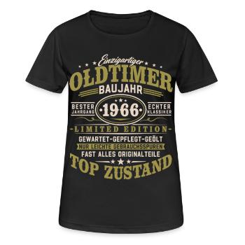 Oldtimer Baujahr 1966 Jahrgang Geburtstag Geschenk - Frauen T-Shirt atmungsaktiv - Schwarz - Vorne - AI Model Female 172 light (172cm)