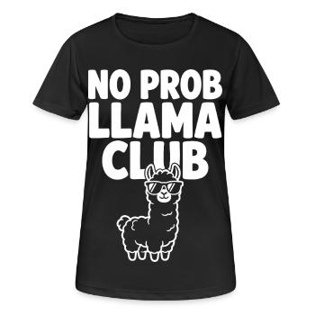 No Prob Llama Club avec des lunettes de soleil cool - T-shirt respirant Femme - noir - Devant - AI Model Female 172 light (172cm)