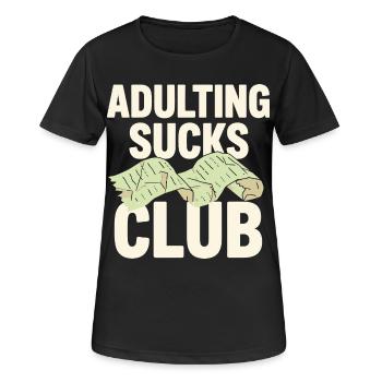 L’adulte est un vrai chaos de Bill Club - T-shirt respirant Femme - noir - Devant - AI Model Female 172 light (172cm)
