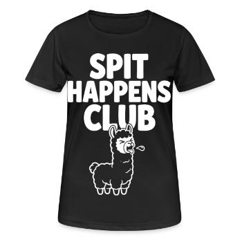 Spit Happens Club lustiges Lama - Frauen T-Shirt atmungsaktiv - Schwarz - Vorne - AI Model Female 172 light (172cm)