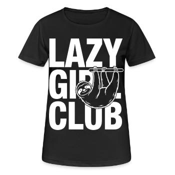 Paresseuse du Club des Filles Paresseuses - T-shirt respirant Femme - noir - Devant - AI Model Female 172 light (172cm)