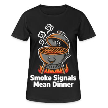 Smoke Signals Mean Dinner BBQ Grill - Women's Breathable T-Shirt - black - Front - AI Model Female 172 light (172cm)