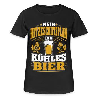 Mein Hitzeschutzplan Ein Kühles Bier - Frauen T-Shirt atmungsaktiv - Schwarz - Vorne - AI Model Female 172 light (172cm)