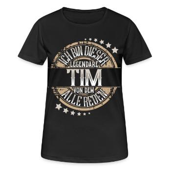 Tim - Frauen T-Shirt atmungsaktiv - Schwarz - Vorne - AI Model Female 172 light (172cm)