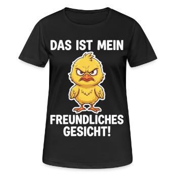Wütendes Küken – Mein freundliches Gesicht - Frauen T-Shirt atmungsaktiv - Schwarz - Vorne - AI Model Female 172 light (172cm)