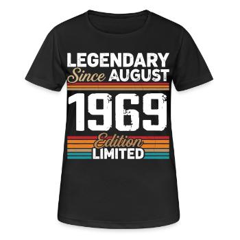 Legendär seit August 1969 Vintage Retro - Frauen T-Shirt atmungsaktiv - Schwarz - Vorne - AI Model Female 172 light (172cm)