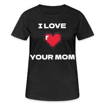 Pixel Herz Ich liebe deine Mutter - Frauen T-Shirt atmungsaktiv - Schwarz - Vorne - AI Model Female 172 light (172cm)