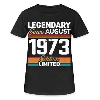 Légendaire Depuis Août 1973 Vintage Rétro - T-shirt respirant Femme - noir - Devant - AI Model Female 172 light (172cm)