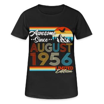 August 1956 Vintage Retro Geburtstag Geschenk - Frauen T-Shirt atmungsaktiv - Schwarz - Vorne - AI Model Female 172 light (172cm)