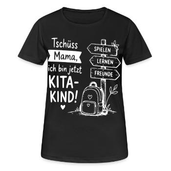 Kita-Kind Abschied von Mama - Frauen T-Shirt atmungsaktiv - Schwarz - Vorne - AI Model Female 172 light (172cm)