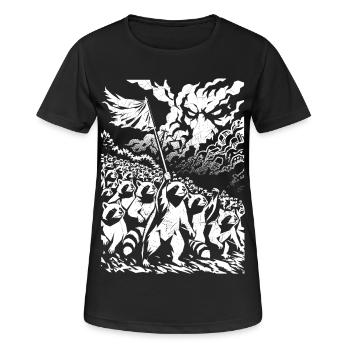 Protestation des ratons laveurs : design artistique urbain vintage - T-shirt respirant Femme - noir - Devant - AI Model Female 172 light (172cm)