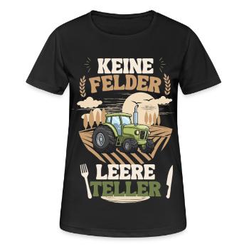 Bauer Keine Felder leere Teller - Frauen T-Shirt atmungsaktiv - Schwarz - Vorne - AI Model Female 172 light (172cm)