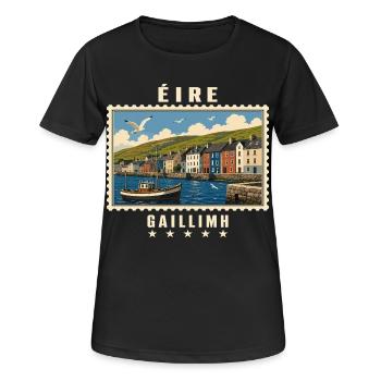 Irland Galway Vintage Reisemarke - Frauen T-Shirt atmungsaktiv - Schwarz - Vorne - AI Model Female 172 light (172cm)