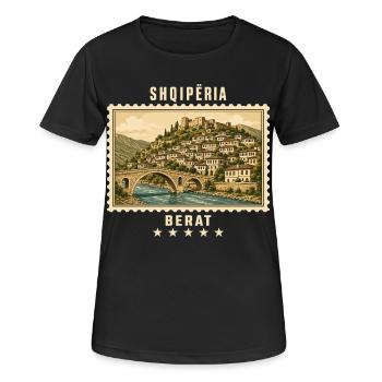 Albanien Berat Vintage Reisemarke - Frauen T-Shirt atmungsaktiv - Schwarz - Vorne - AI Model Female 172 light (172cm)