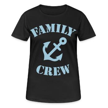 Family Crew (Anker / Schiffscrew / Sky Blue) - Frauen T-Shirt atmungsaktiv - Schwarz - Vorne - AI Model Female 172 light (172cm)