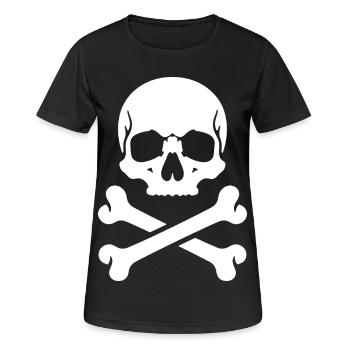 Estampe de pirate de crâne et os - T-shirt respirant Femme - noir - Devant - AI Model Female 172 light (172cm)