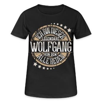 Wolfgang - Frauen T-Shirt atmungsaktiv - Schwarz - Vorne - AI Model Female 172 light (172cm)