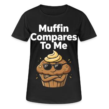Muffin se compare à moi avec un muffin drôle - T-shirt respirant Femme - noir - Devant - AI Model Female 172 light (172cm)