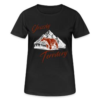 Aventure vintage d’ours du territoire des grizzlis - T-shirt respirant Femme - noir - Devant - AI Model Female 172 light (172cm)