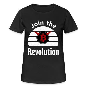Bitcoin Revolution: Join the Movement - Frauen T-Shirt atmungsaktiv - Schwarz - Vorne - AI Model Female 172 light (172cm)