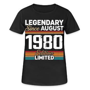 Legendär seit August 1980 Vintage Retro - Frauen T-Shirt atmungsaktiv - Schwarz - Vorne - AI Model Female 172 light (172cm)