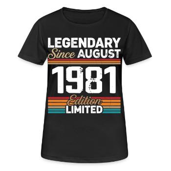Legendär seit August 1981 Vintage Retro - Frauen T-Shirt atmungsaktiv - Schwarz - Vorne - AI Model Female 172 light (172cm)