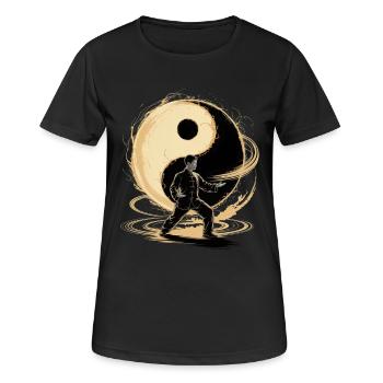 Tai Chi Zen Meditation – Chi Qigong Training - Women's Breathable T-Shirt - black - Front - AI Model Female 172 light (172cm)