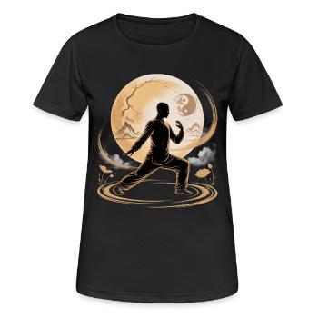 Tai Chi Zen Meditation – Chi Qigong Training - Women's Breathable T-Shirt - black - Front - AI Model Female 172 light (172cm)