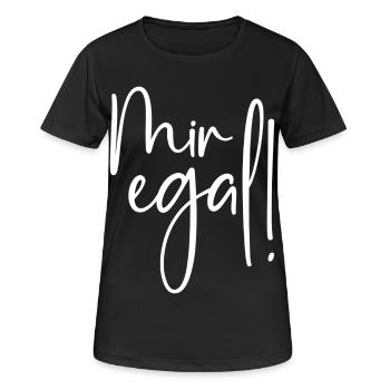 Mir egal - Frauen T-Shirt atmungsaktiv - Schwarz - Vorne - AI Model Female 172 light (172cm)