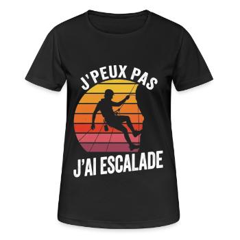 J'peux pas j'ai escalade - passion escalade - T-shirt respirant Femme - noir - Devant - AI Model Female 172 light (172cm)