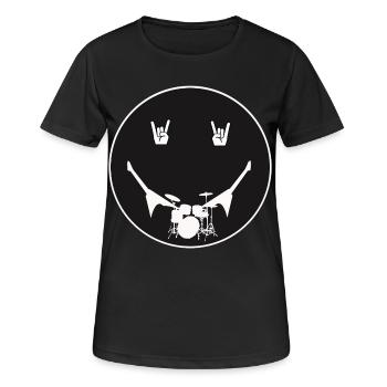 Rockige Schlagzeug Silhouette - Frauen T-Shirt atmungsaktiv - Schwarz - Vorne - AI Model Female 172 light (172cm)
