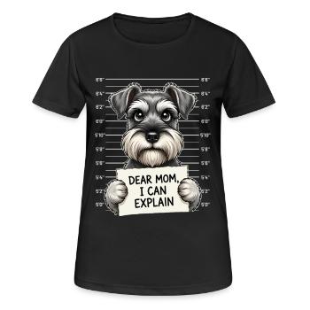 Liebe Mama, ich kann Schnauzer-Humor erklären - Frauen T-Shirt atmungsaktiv - Schwarz - Vorne - AI Model Female 172 light (172cm)