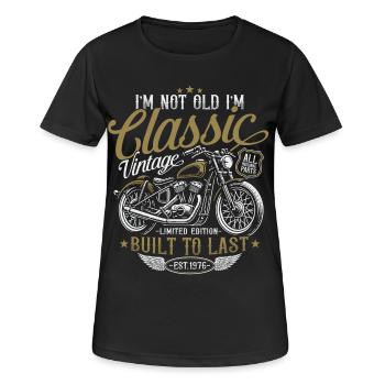 1976 Jahrgang Vintage Motorrad Geburtstag Geschenk - Frauen T-Shirt atmungsaktiv - Schwarz - Vorne - AI Model Female 172 light (172cm)