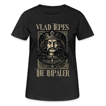 Vlad Tepes Der Impaler Porträt - Frauen T-Shirt atmungsaktiv - Schwarz - Vorne - AI Model Female 172 light (172cm)