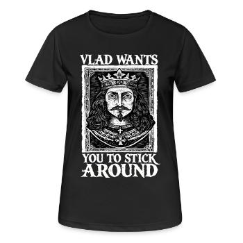 Vlad Will Das Du Bleibst - Frauen T-Shirt atmungsaktiv - Schwarz - Vorne - AI Model Female 172 light (172cm)