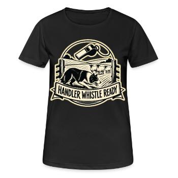 HANDLER WHISTLE READY Dog - Women's Breathable T-Shirt - black - Front - AI Model Female 172 light (172cm)