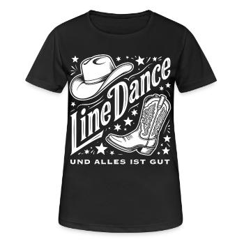 Line Dance und alles ist gut - Frauen T-Shirt atmungsaktiv - Schwarz - Vorne - AI Model Female 172 light (172cm)