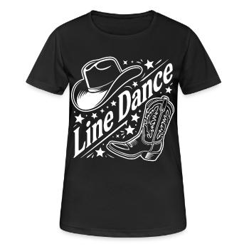 Line Dance Cowboy Motiv Hut Boots - Frauen T-Shirt atmungsaktiv - Schwarz - Vorne - AI Model Female 172 light (172cm)