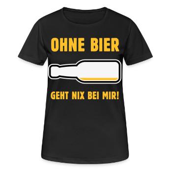 Ohne Bier Geht Nix Bei Mir! (Bierchen / NEG 3C) - Frauen T-Shirt atmungsaktiv - Schwarz - Vorne - AI Model Female 172 light (172cm)